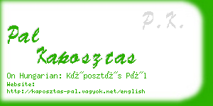 pal kaposztas business card